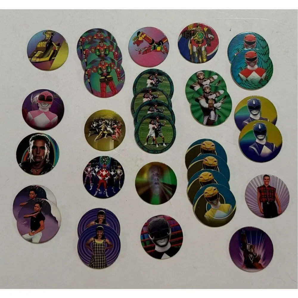 1995 SABAN Mighty Morphin Power Rangers Pogs 32 total duplicates Power Caps MMPR